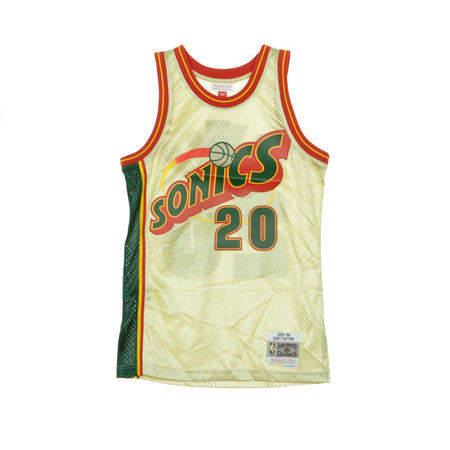 MITCHELL & NESS Canotta Basket Uomo Nba Swingman Jersey Gary Payton No.20 1995-96 Seasup Gold Gold/otc da uomo