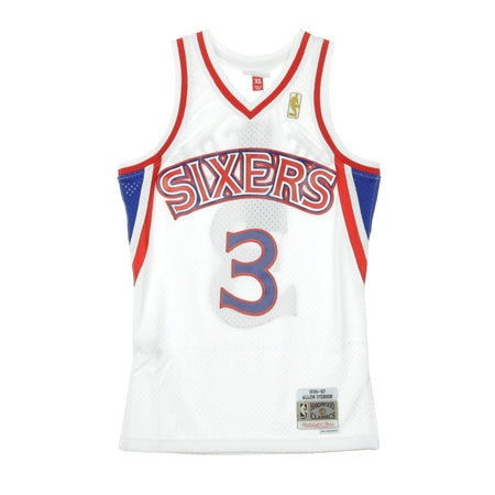 MITCHELL & NESS Canotta Basket Uomo Nba Swingman Jersey Hardwood Classics No 3 Allen Iverson 1996-97 Phi76e Home Original Team Colors da uomo