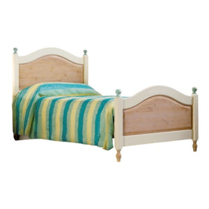 MOBILI 2G - LETTO SINGOLO ARTE POVERA LEGNO SHABBY VERDE E MIELE 98x212x111 (2230)