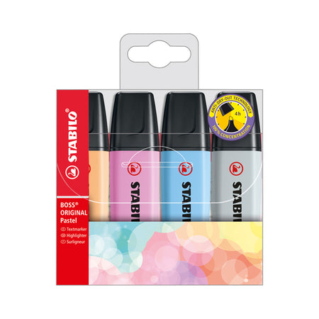 Astuccio 4 Evidenziatore Stabilo Boss Pastel Colori Ass. 70/4-4