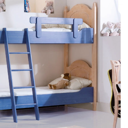 MOBILI 2G - LETTO A CASTELLO LEGNO ABETE SHABBY AZZURRO E MIELE 93x205x186 (2232)