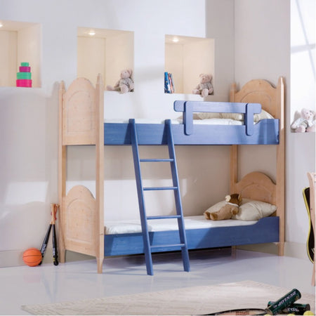 MOBILI 2G - LETTO A CASTELLO LEGNO ABETE SHABBY AZZURRO E MIELE 93x205x186 (2232)