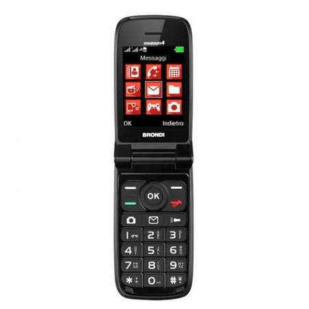 BRONDI MAGNUM 4 (NERO) - TELEFONO CELLULARE PER ANZIANI - TORCIA - FOTOCAMERA