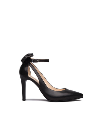 Nero Giardini décolleté donna in pelle nero con fiocco E211072DE100