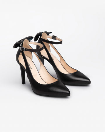 Nero Giardini décolleté donna in pelle nero con fiocco E211072DE100