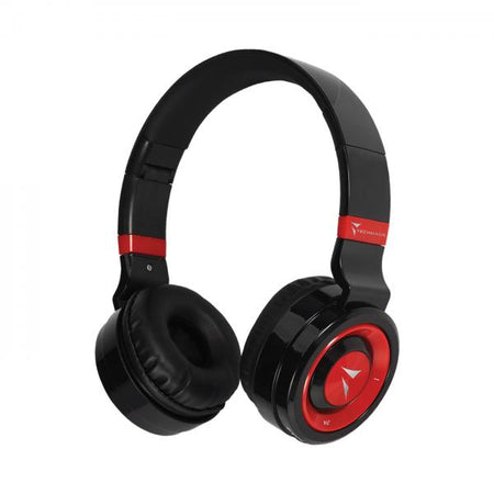 Cuffie con Microfono Techmade TM-046-RD - Bluetooth V5.0 - Jack 3.5mm - Richiudibili - Colore Rosso