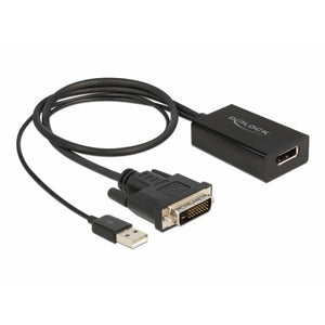 DeLOCK Adattatore DVI maschio per DisplayPort 1.2 femmina nero 4K con funzione HDR 50 cm (Delock - videoadapterkabel - 50 cm)
