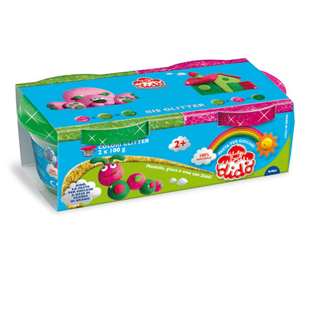 Set 2 Barattoli didò 100Gr Magenta - Verde Glitter