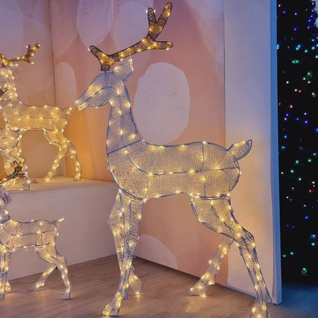 Renna luminosa in Piedi 2D, decorazione natalizia da esterno a led