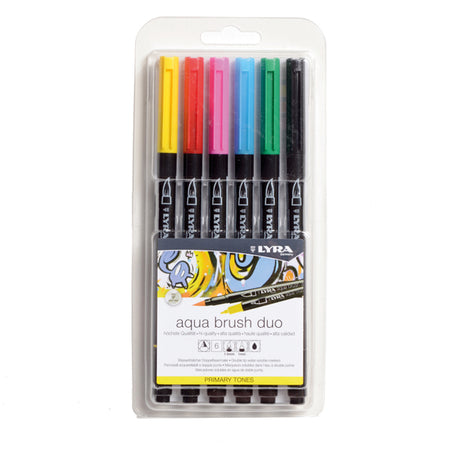 Astuccio 6 Pennarelli Aqua Brush Duo Colori Primari Lyra