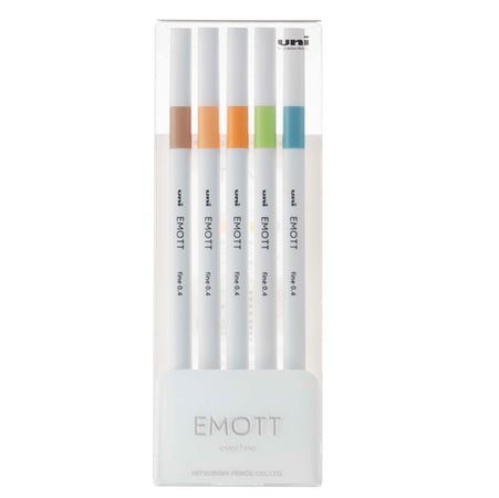 Astuccio 5 Fineliner Emott Tratto 0.4Mm Colori Ass. Nature Uni Mitsubishi