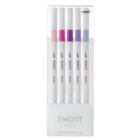 Astuccio 5 Fineliner Emott Tratto 0.4Mm Colori Ass. Floral Uni Mitsubishi