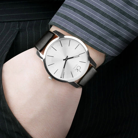 Orologio CALVIN KLEIN uomo City pelle nero / argento