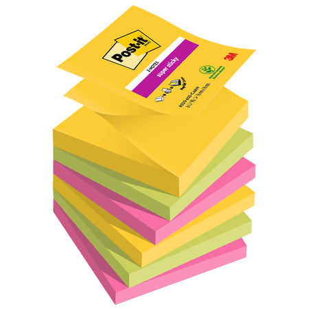 Cf. 6 Blocco 90Foglietti Post-It Super Sticky Z-Notes 76X76Mm R330-6Ss-Carn