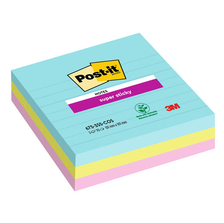 Cf. 3Pz Blocco 70Fg. Post-It Super Sticky 101X101Mm Righe Cosmic 675-3Ss-Cos