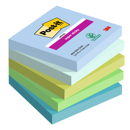 Cf. 5Pz Blocco 90Fg. Post-It Super Sticky 76X76Mm 654-5Ss-Oas Oasis