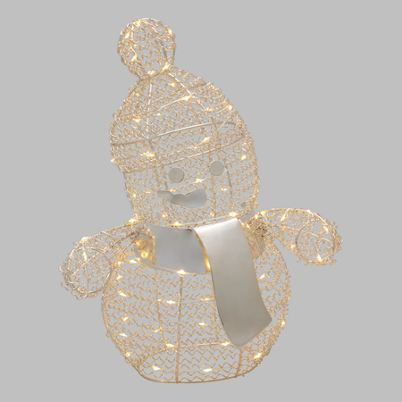 Pupazzo di Neve in metallo a batteria per Interni h 33 cm