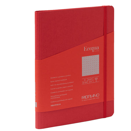 Taccuino C/Elast. Ecoqua Plus Spiral. A5 70Fg. Puntinato Lampone Fabriano