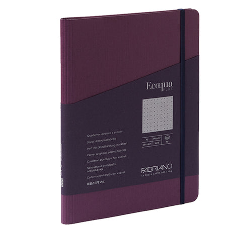 Taccuino C/Elast. Ecoqua Plus Spiral. A5 70Fg. Puntinato Vino Fabriano