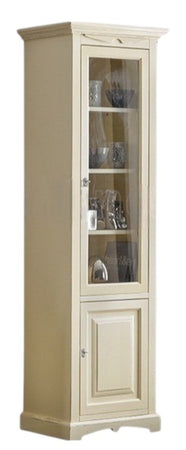 MOBILI 2G - Vetrina colonna arte povera 2 ante Legno avorio 68X47X220