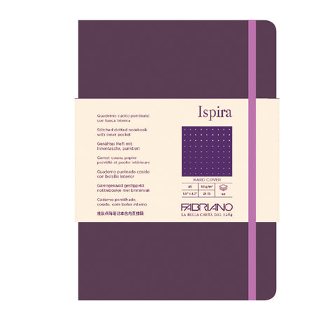 Taccuino C/Elast. Ispira Cop. Rigida F.To A5 96Fg. Puntinato Viola Fabriano