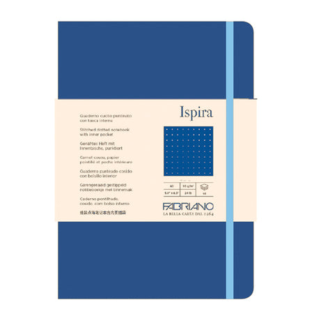 Taccuino C/Elast. Ispira Cop. Fless. F.To A5 96Fg. Puntinato Blu Royal Fabriano