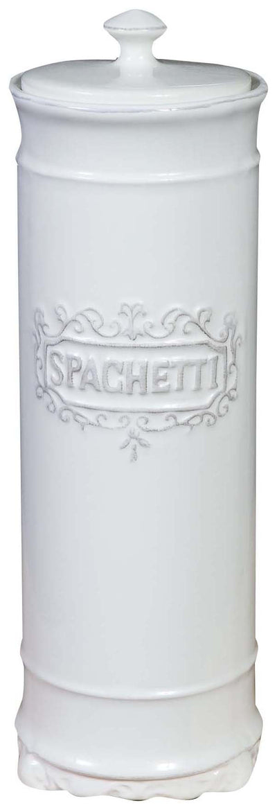 Biscottini Contenitore per spaghetti in porcellana bianca Shabby L10xPR10xH30 cm