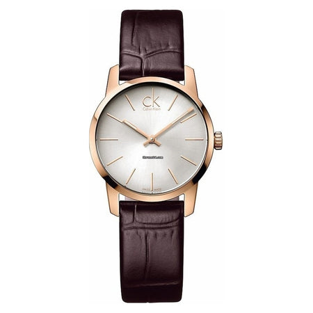 Orologio CALVIN KLEIN donna City solo tempo pelle marrone / oro rosa