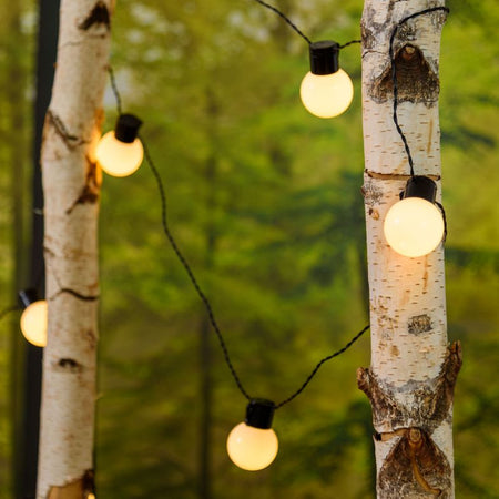 Catena luminosa solare con 15 lampadine a led decorazione per giardino 6 mt