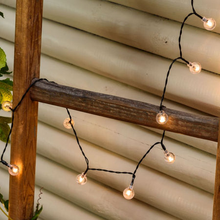 Catena luminosa solare con 50 lampadine a led decorazione per giardino 5 mt