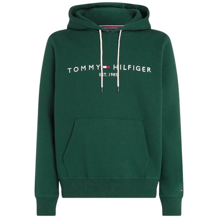 Tommy Hilfiger felpa cappuccio verde logo ricamato MW0MW11599 Felpe Tommy Hilfiger