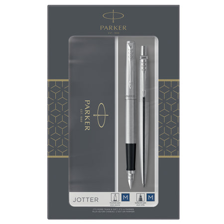 Gift Set Duo Jotter Stainless Steel Ct Sfera+Stilografica M Parker