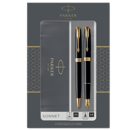 Gift Set Duo Sonnet Black Gt + Stilografica M + Sfera M Parker
