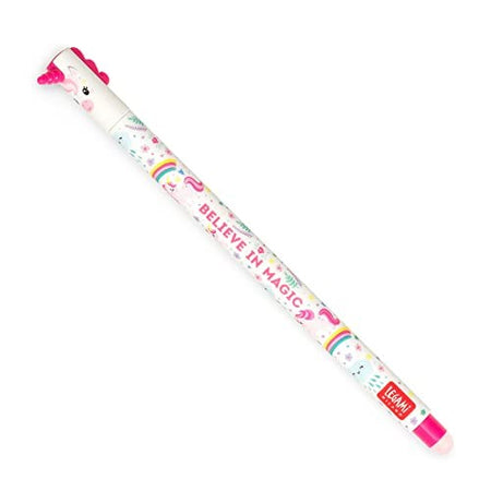 Legami, Penna Gel Cancellabile, Inchiostro Rosa, Tema Unicorn