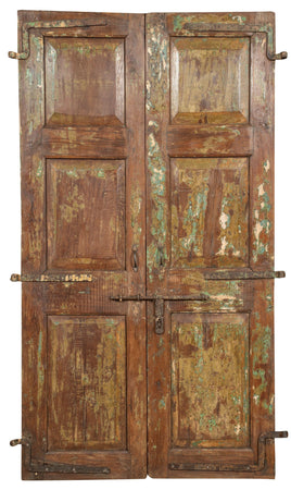 Biscottini Porta in legno massello e ferro da interno o da esterno vecchia e antica medievale