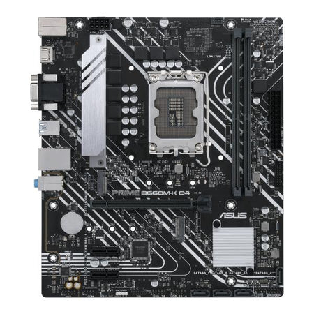 Scheda madre Asus PRIME B660M-K D4 - Supporto processori Intel Socket 1700 12th e 13th Gen Intel Core, Pentium Gold and Celeron - Ram 2x DDR4 - Hdmi, Vga - RAID 0,1,5,10 - 8x Usb3.2 / 6x Usb2.0