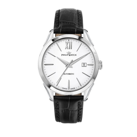 Orologio PHILIP WATCH uomo Roma Automatico pelle nero / bianco