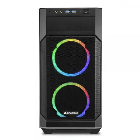 SHARKOON CASE MICRO-ATX 2XUSB 3.0, VETRO TEMPERATO, 2X120MM FAN FRONT, 1X120MM FAN REAR, 4 SLOT ESPA