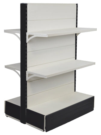 Scaffale colore nero ghisa e bianco centro stanza per negozi cm. 100x30x140h
