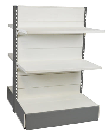 Scaffale per arredare negozi in metallo verniciato colore alluminio e bianco cm. 100x50x140h