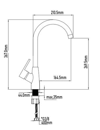 Miscelatore per cucina bianco lucido