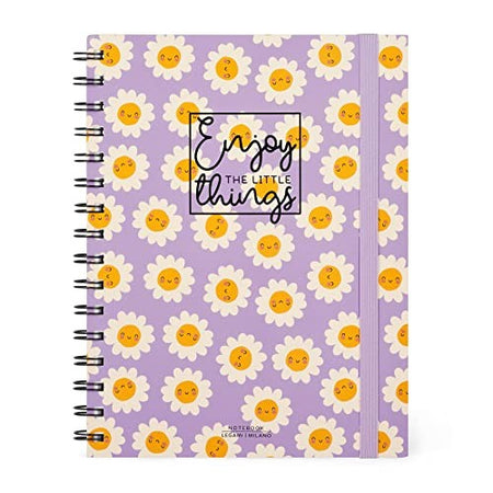 Legami, Quaderno Spiralato A Righe Large, A5, Tema Daisy