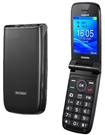 cellulare clamshell brondi dual sim nero