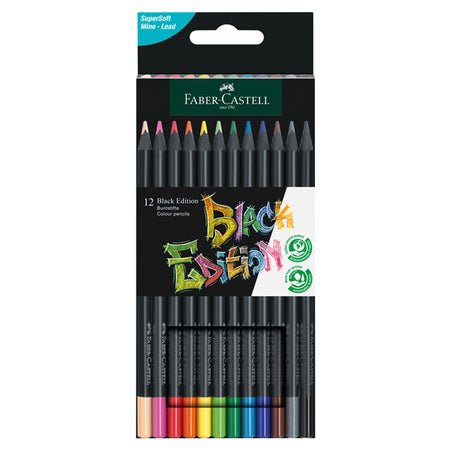 Astuccio 12 Matite Colorate Triangolare Black Edition Faber-Castell