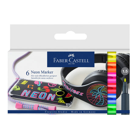 Astuccio 6 Marcatori Punta 1,5Mm Neon Faber-Castell