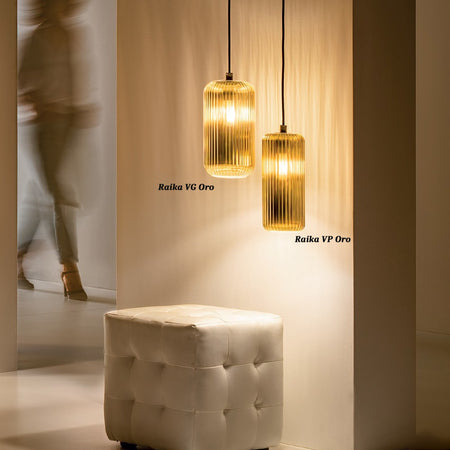 Sospensione vetro colorato Gea Luce RAIKA VP B1 E27 LED lampada soffitto moderna