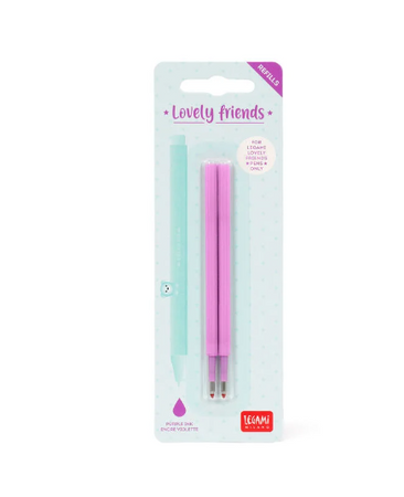 Legami, Set di 2 Refill per Penna Gel Lovely Friends - Inchiostro Viola