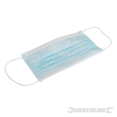 Mascherine usa e getta a tre strati 50 pezzo con lacci per le orecchie silverline