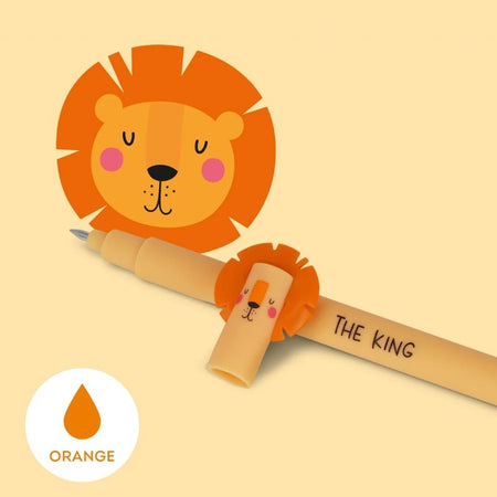 Legami- Set di 3 Penne Gel Cancellabili Wild Savannah con Lion, Elephant e Giraffe No Blister
