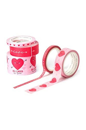 Legami, Set di 5 Nastri Adesivi, Tema Rosa/Rosso, Heart